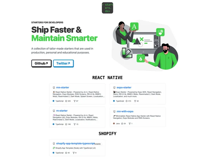 screenshot of Expo Starter