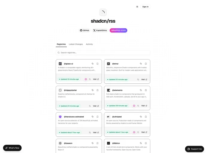 Shadcn Rss screenshot