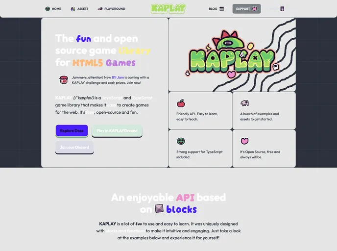 screenshot of Kaplay Site