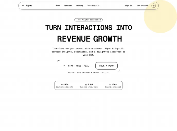 screenshot of Shadcn Crm Dashboard