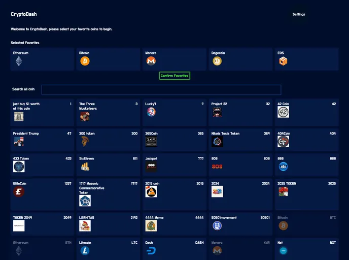 screenshot of React Dashboard