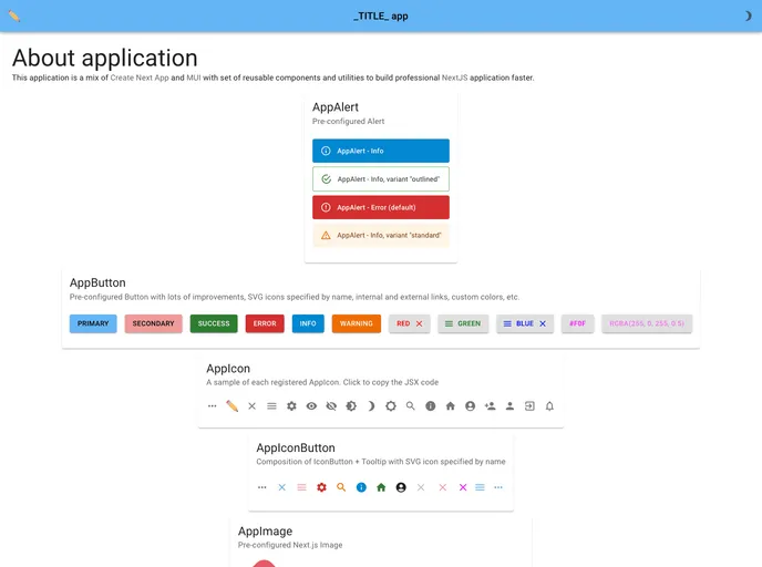 screenshot of Nextjs With Pages Mui Starter Ts