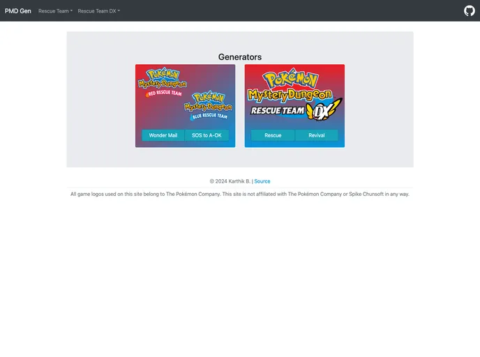 screenshot of Pmd Gen