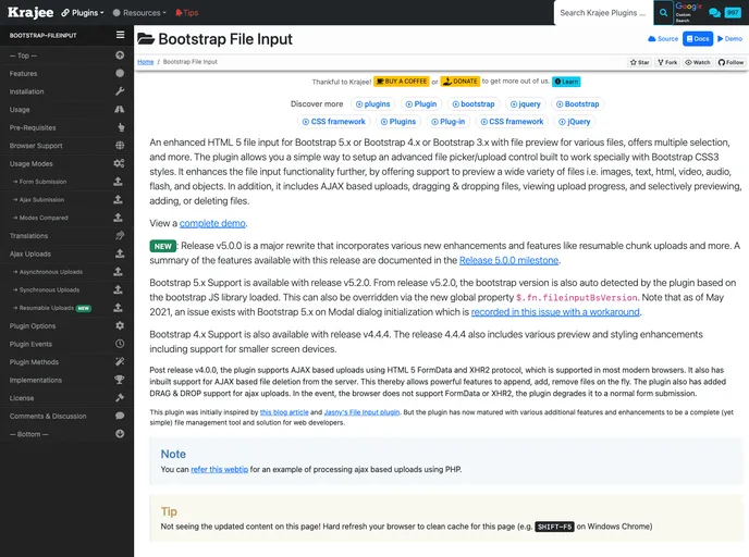 Bootstrap Fileinput screenshot
