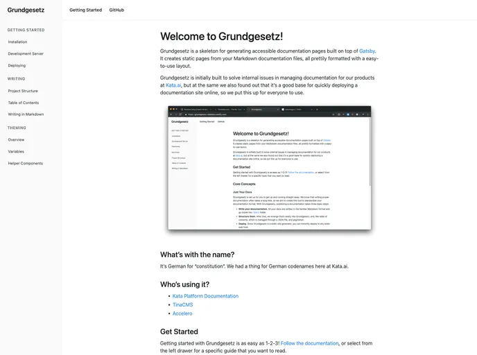 screenshot of Grundgesetz Skeleton