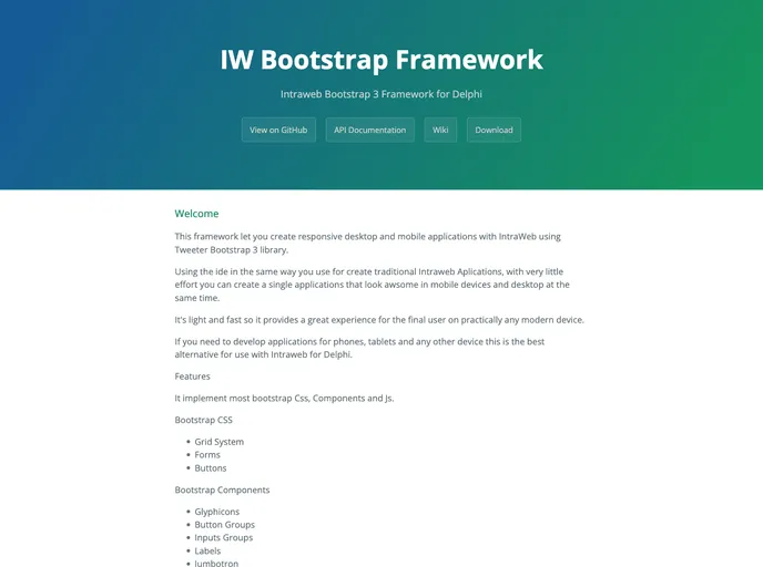 screenshot of IWBootstrapFramework