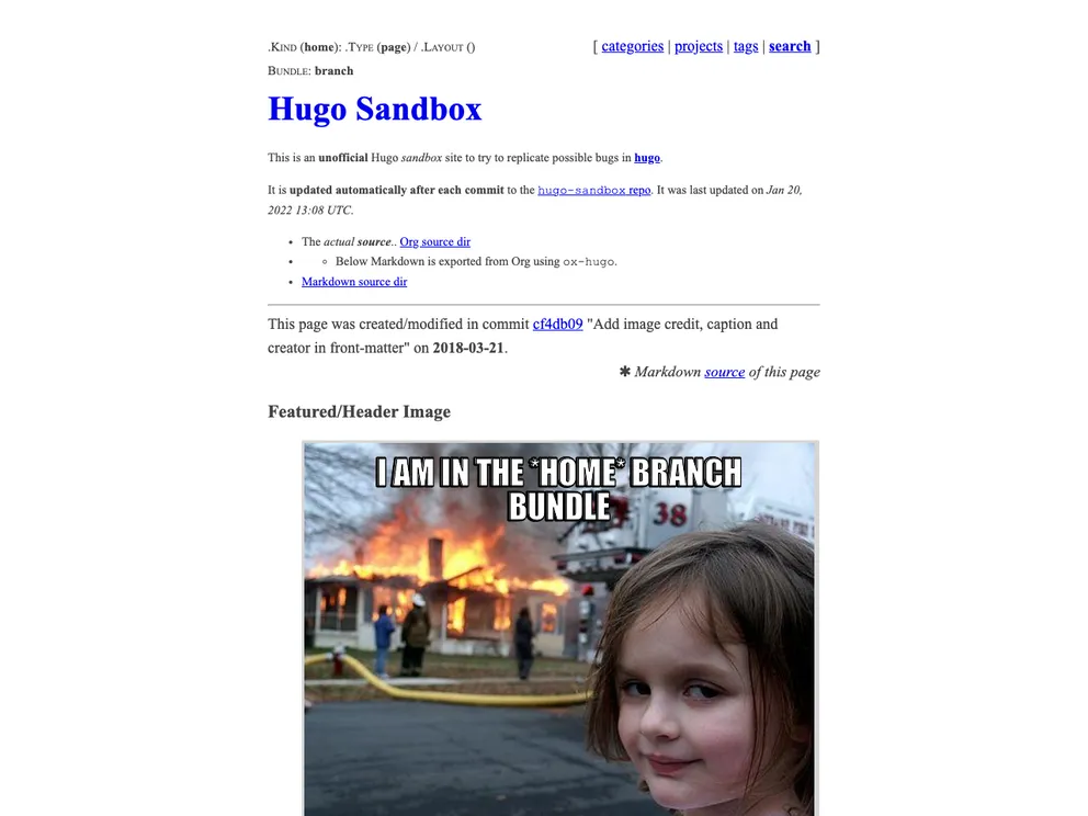 screenshot of Hugo Bare Min Theme