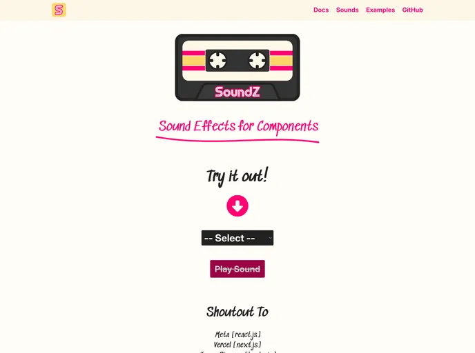 screenshot of Soundz