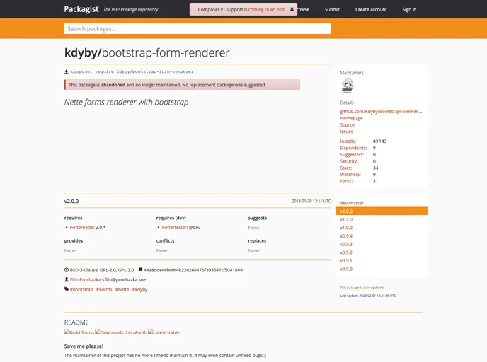 screenshot of BootstrapFormRenderer