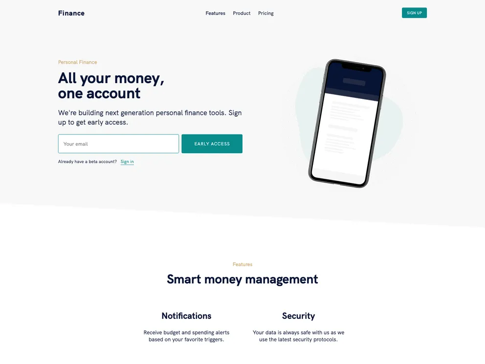 screenshot of Gatsby Starter Saas Marketing