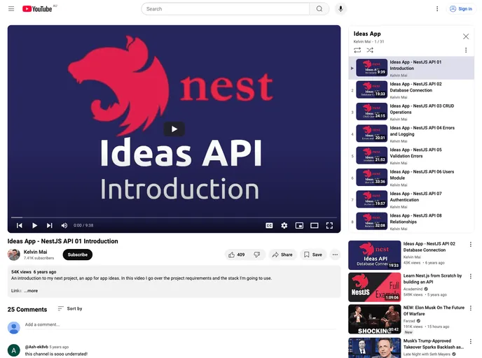 screenshot of Nest Ideas Api