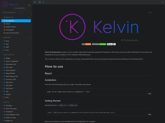 screenshot of UI Components