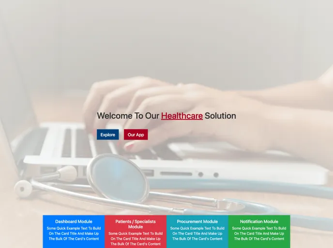 screenshot of Hospital Admin