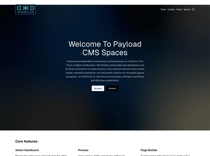 screenshot of Spaces