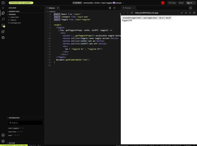 React Toggled
