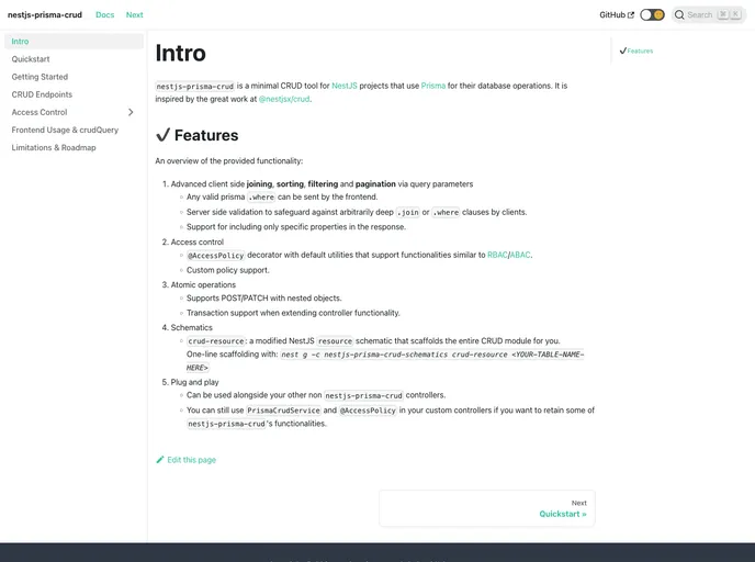 screenshot of Nestjs Prisma Crud