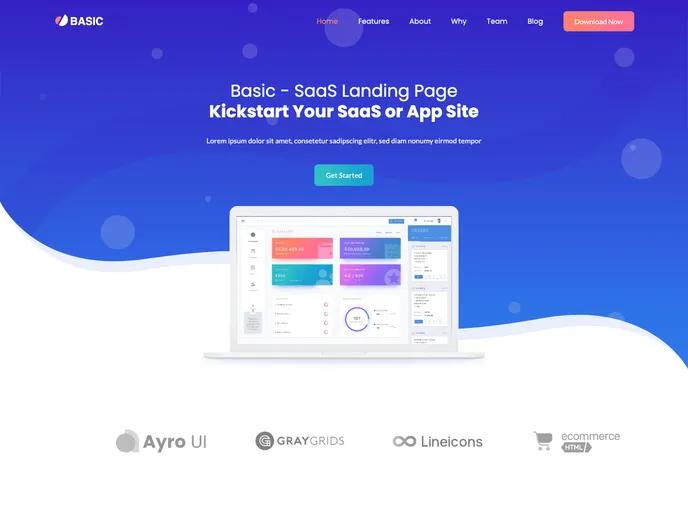 screenshot of Landing Page Template