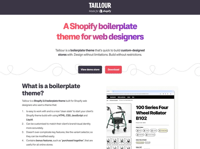 screenshot of Taillour Theme