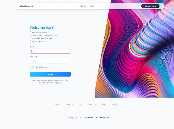 screenshot of SoftUI