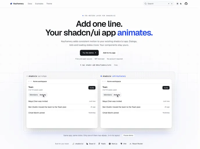 Keyframery screenshot