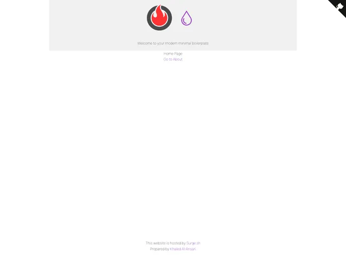 screenshot of Inferno Milligram Boilerplate