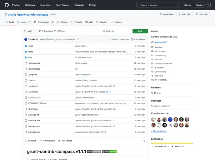 screenshot of Grunt Compass
