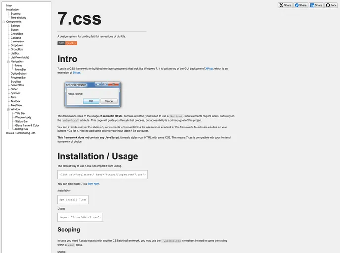 screenshot of 7.css