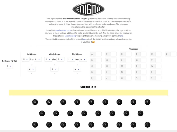 screenshot of Enigmajs