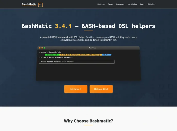 screenshot of Bashmatic