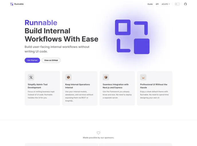 screenshot of Runnable