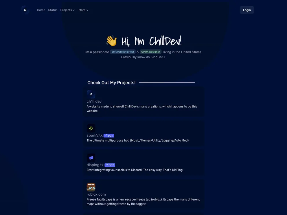 screenshot of Landing Page