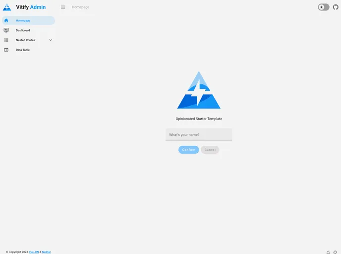 screenshot of Vitify Next