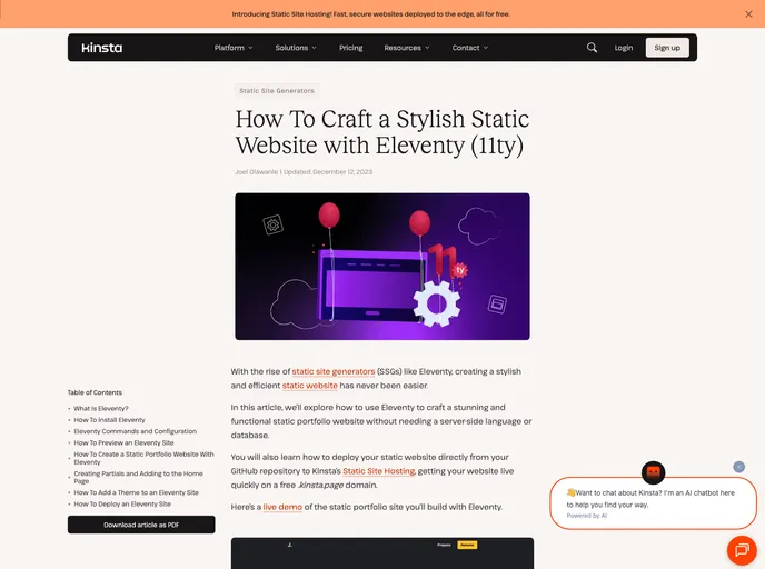 screenshot of 11ty Portfolio