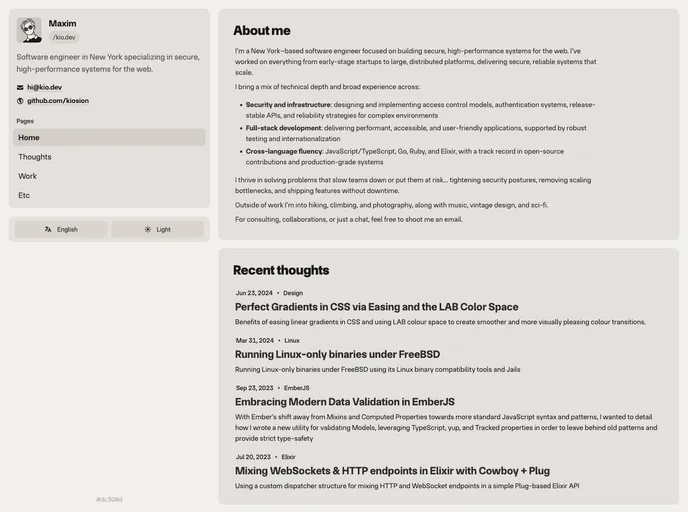 screenshot of Kio.dev