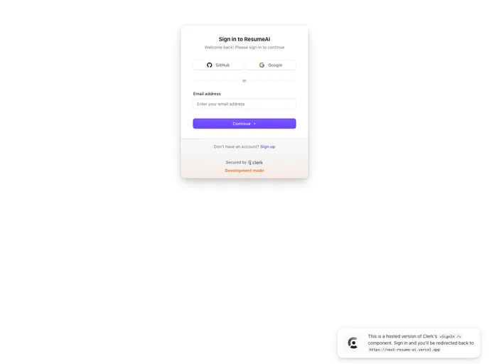 screenshot of Next Resume AI