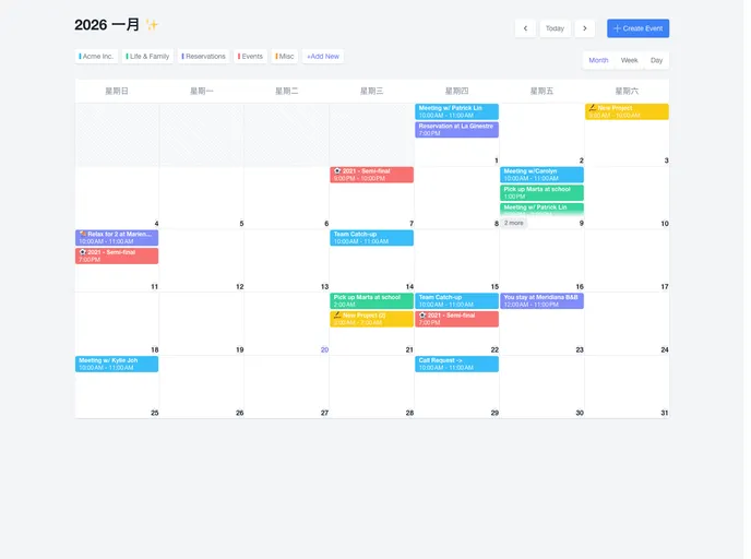 Calendar screenshot