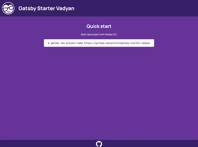 screenshot of Gatsby Starter Vadyan