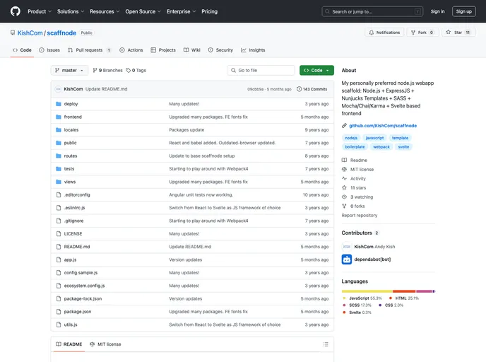 screenshot of Scaffnode