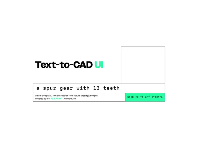 screenshot of Text To Cad UI