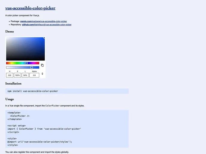 Vue Accessible Color Picker