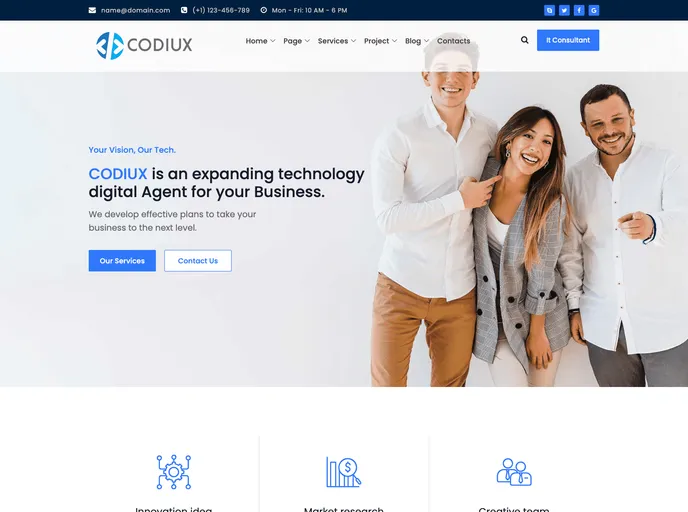 screenshot of CODIUX