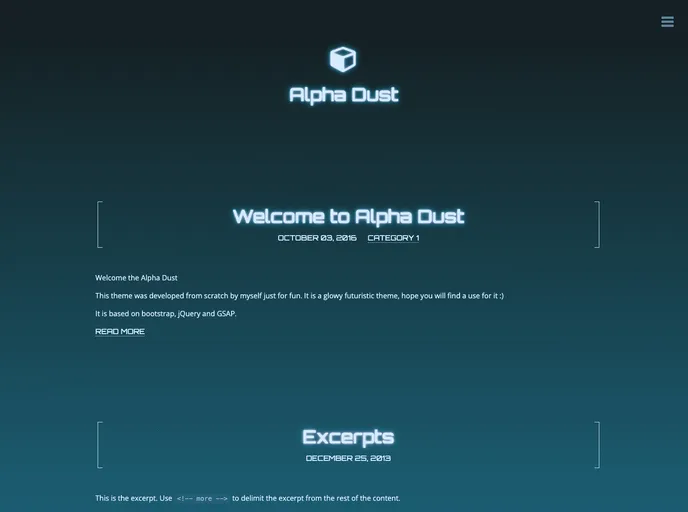 screenshot of Hexo Theme Alpha Dust