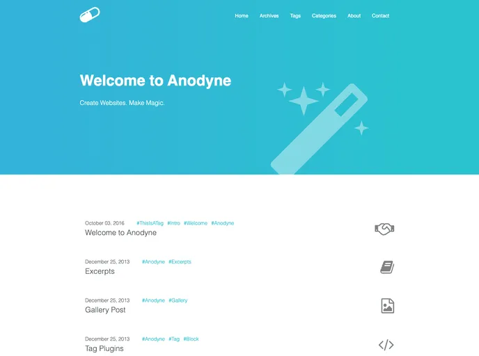 screenshot of Hexo Theme Anodyne