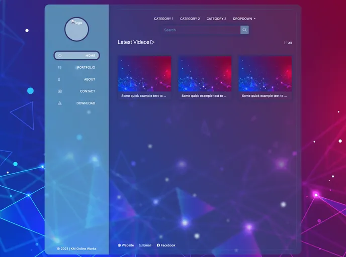 screenshot of Crystal Html Template