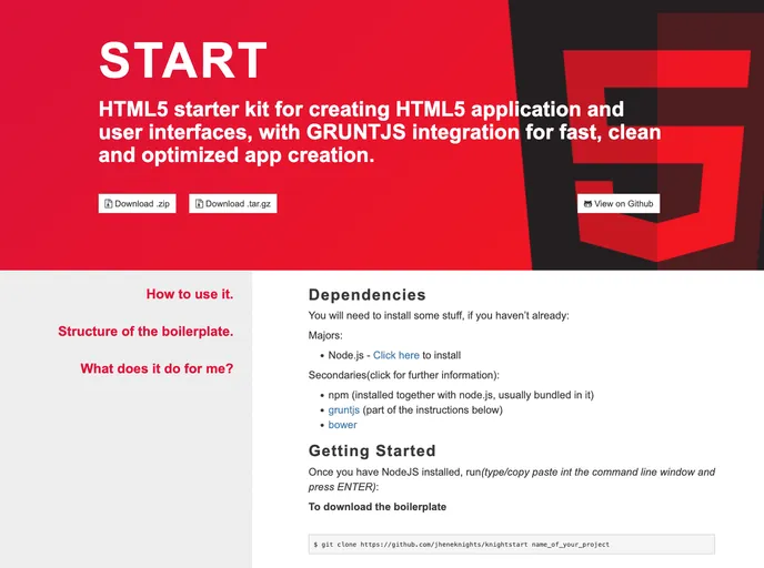 screenshot of Start To Grunt