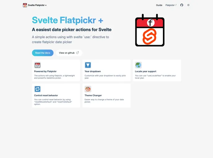 screenshot of Svelte Flatpickr Plus
