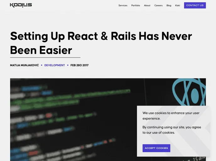 screenshot of Boilerplate React Rails