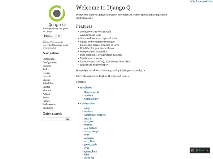 screenshot of Django Q