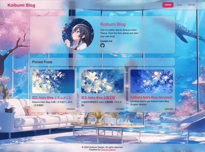 screenshot of Astro Blog