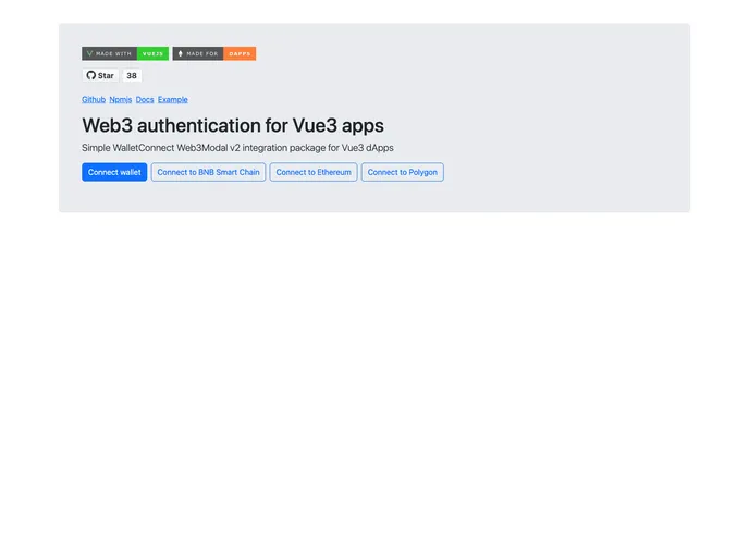 Vue Web3 Auth screenshot